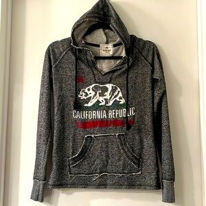 California Republic Raw Edge Hooded Pullover